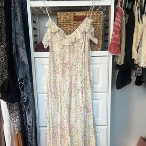 H&M Floral Maxi Dress in Pink and Cream